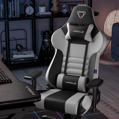 Furgle Gaming Chair, Gaming Chair, 4D Adjustable PU Leather Ergonomic Swivel Chair, Seat with Tilt Backrest, Gaming Chair