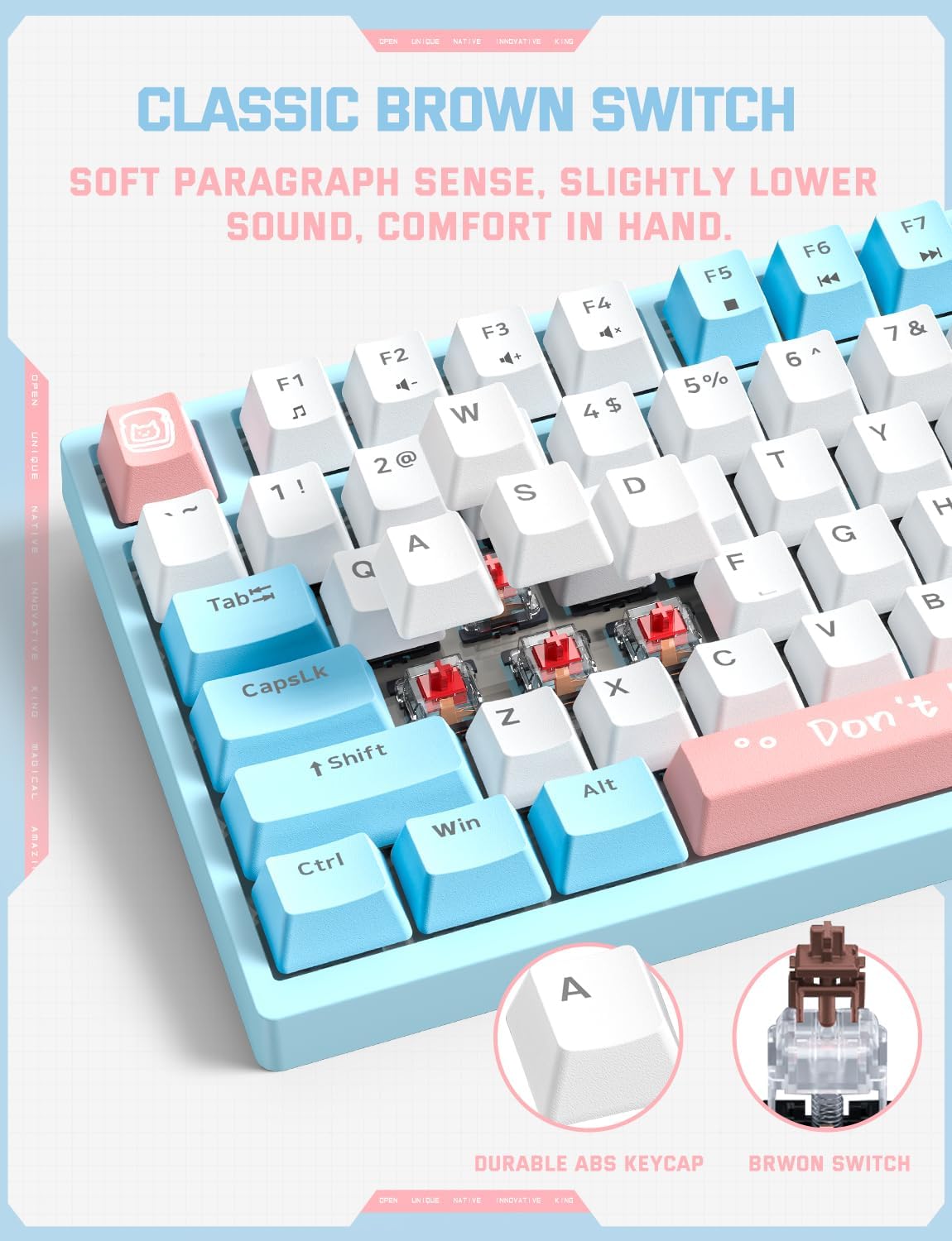 Onikuma G38 Mechanical Keyboard - Light Blue