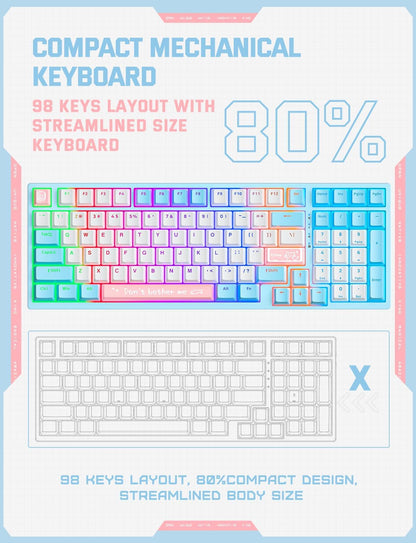 Onikuma G38 Mechanical Keyboard - Light Blue