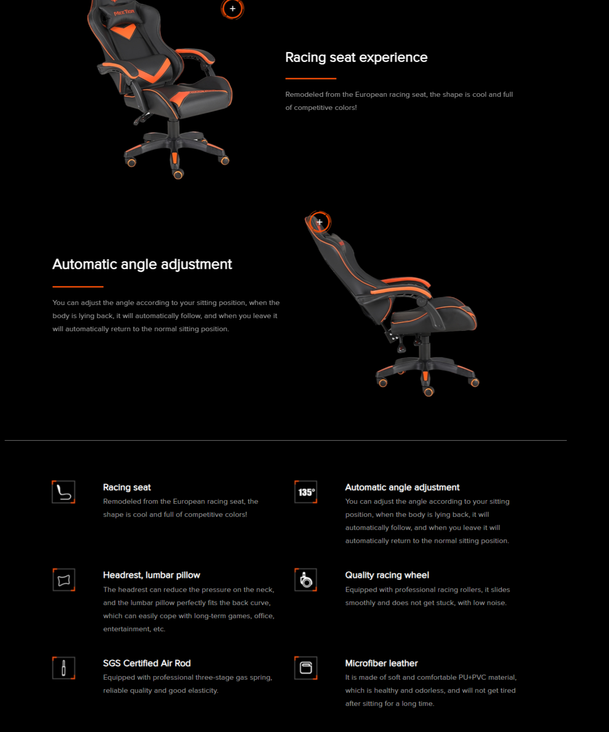 Meetion CHR04 Black & Orange Professional Gaming Chair